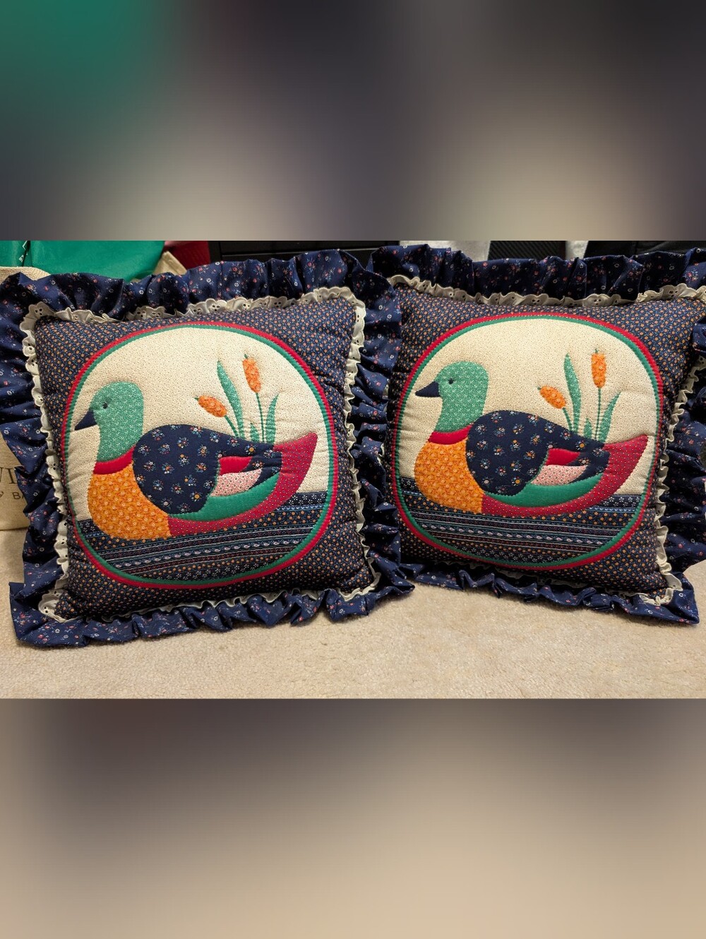 Quilted Throw Pillows - Set Of 2
